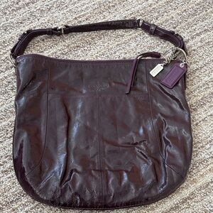 Coach Shiny Dark Burgundy Shoulder Bag